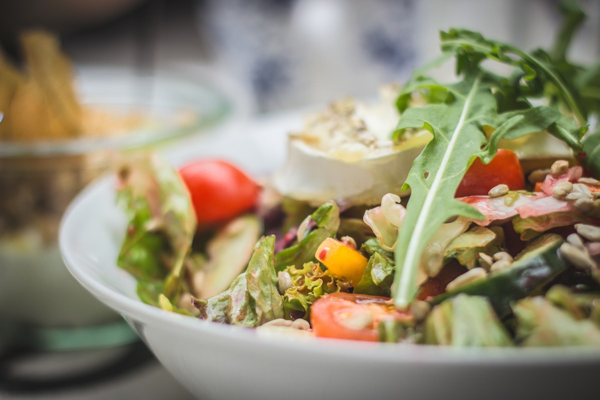Greek salad with grilled vegetables